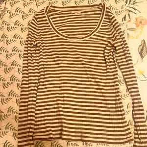 XL Madewell Pointelle Square-Scoop Tee in Stripe